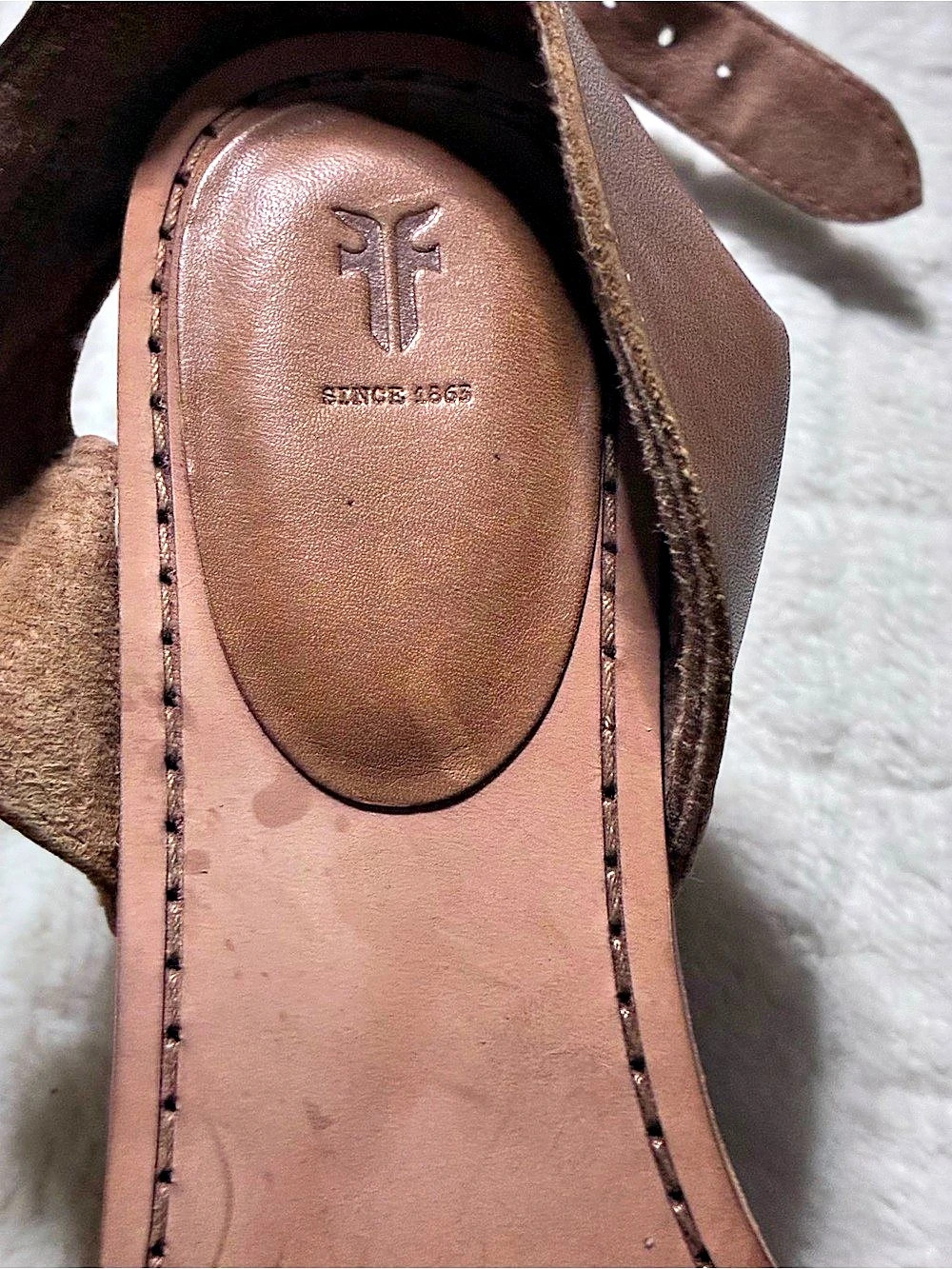 Frye wedge sandals Brown Leather US 7 - Picture 9 of 9